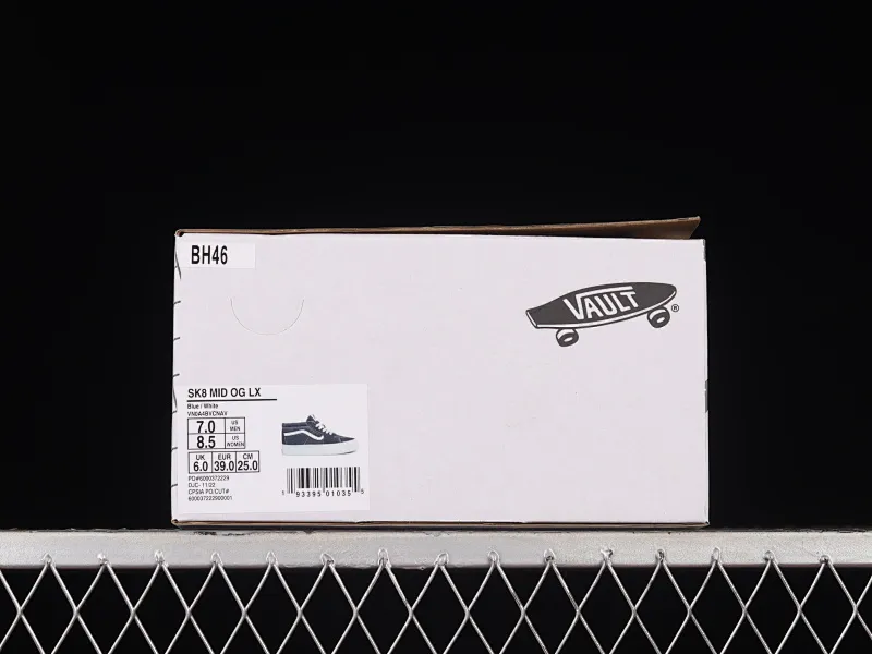 All categories Vans Vans series Vans Mid Vans China Vans Vault OG Sk8-Mid Vans official high-end branch navy blue mid-top retro simple casual canvas shoes VN0A4BVCNAV